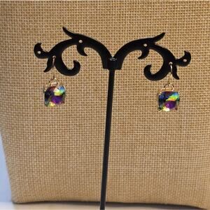 Swarovski Crystal Jeweled Silver‎ French Wire Earrings